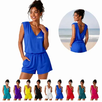 Women's Casual Open Back Swimwear Cover Up Summer Beach