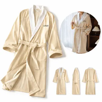 Unisex Kimono Bathrobe with Side Pockets, Lightweight