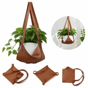 Leather Flower Pot Tray Set for Water Catchment