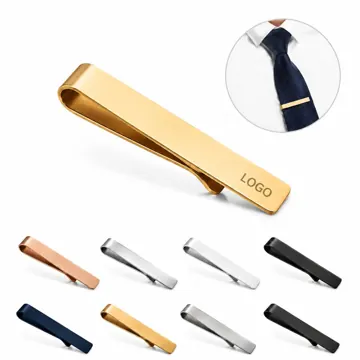 Men's Stainless Steel Tie Clip, Spring-Loaded Dress