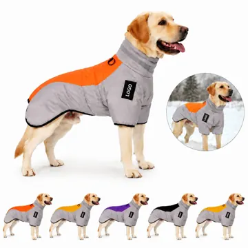 Reflective Waterproof Dog Coat with Warm Cotton Lining