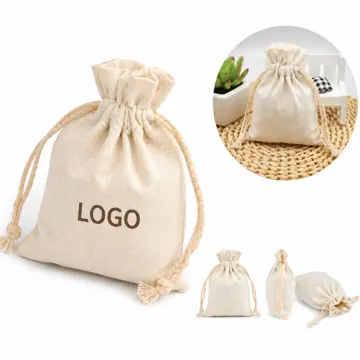 Natural Cotton Drawstring Bags with Easy-Pull Closure