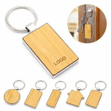 Natural Bamboo Keychain with Secure Loop for Car Keys