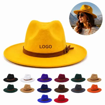 Vintage Wool Felt Wide-Brim Fedora Hat