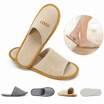Hotel Disposable Non-Slip Linen Slippers for Indoor Use