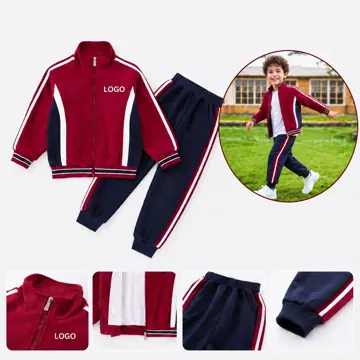 Kids Poly-Cotton School Uniform Set for Boys Girls 4-13Y