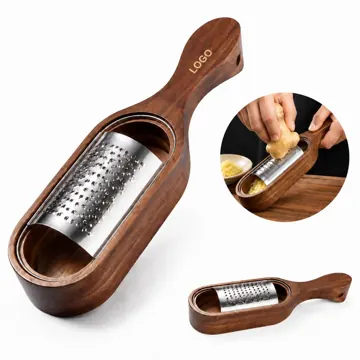 Stainless Steel Cheese Grater with Wooden Storage Box, Fine