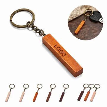 Personalized Blank Wooden Keychain for Engraving, Natural