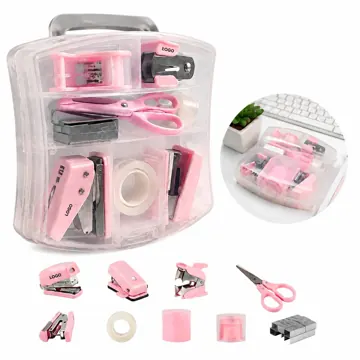 Compact Office Supply Kit with Scissors, Stapler, and Tape