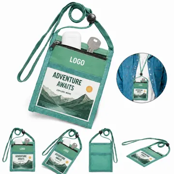 Adjustable Lanyard ID Neck Pouch with Clear Window