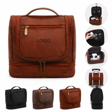 Waterproof Rotatable Hanging Toiletry Bag Double-Layer