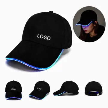 LED Neon Brim Snapback Hat with Glowing Light-Up Baseball