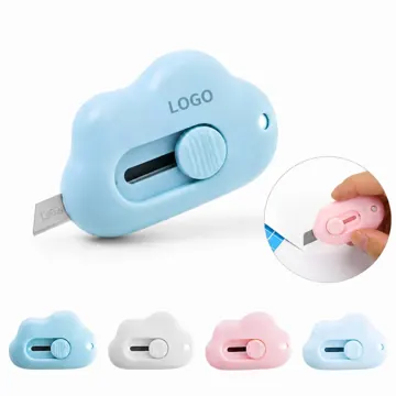 Cloud Shape Box Cutter Keychain with Retractable Blade