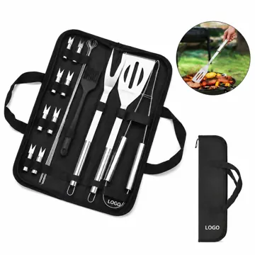16-Piece Stainless Steel BBQ Tool Set with Ergonomic Handles