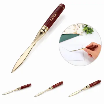 Metal Envelope Opener with Wood Handle, Sharp Blade