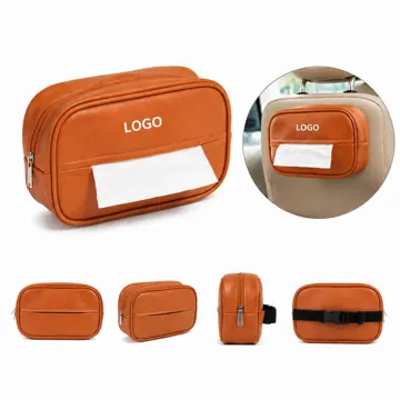 PU Car Tissue Holder with Non-Slip Base