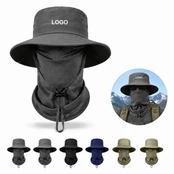 Nylon Boonie Hat with Detachable Face Gaiter for UV Sun