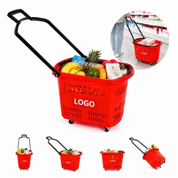 Vented Rolling Storage Basket with Handle, 35L Large