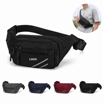 Reflective Multi-Pocket Waist Pack for Travel & Outdoor