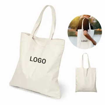 Natural Cotton Canvas Tote Bag for Groceries, Travel