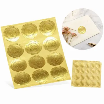 Gold Foil Envelope Seals for Wedding Invitations