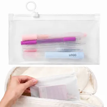 PEVA Waterproof Zipper Pouch, Frosted Bag for Outdoor Use