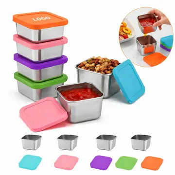 Stainless Steel Leak-Proof Sauce Cups with Lids
