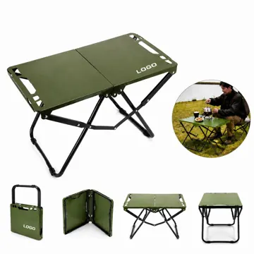 Folding Camping Table, Heavy-Duty Carbon Steel, Portable