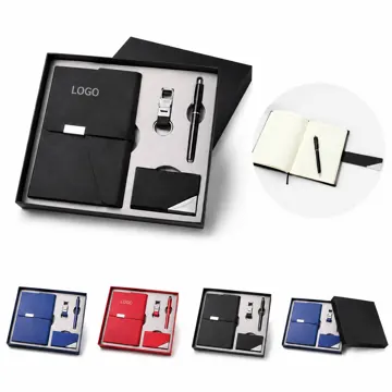 4-in-1 Executive Notebook Set with Card Holder and Keychain