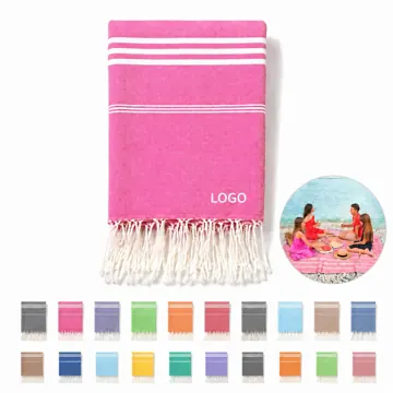 100% Cotton Quick-Dry Turkish Beach Towel, Compact