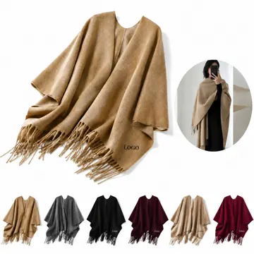 Elegant Soft Polyester Fringed Wrap Shawl for Women