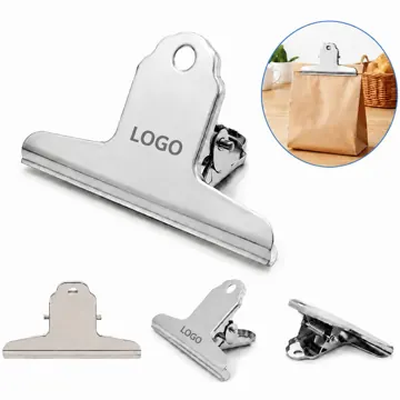 4 Inch Large Silver Bull Design Stainless Steel Binder Clips