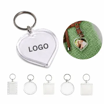Clear Acrylic Photo Keychain with Easy-Swap Picture Frame