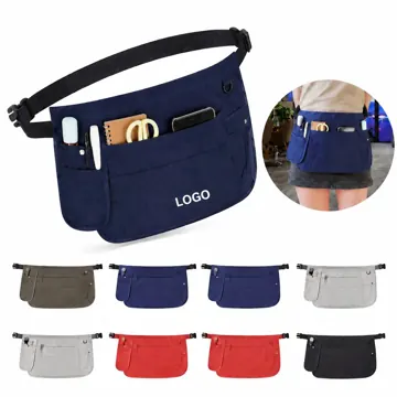Durable Canvas Multi-Pocket Half Apron for Kitchen