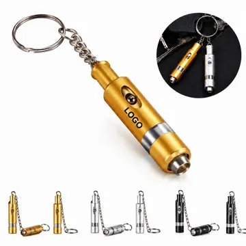 Stainless Steel Push-N-Lock Cigar Punch Key Ring