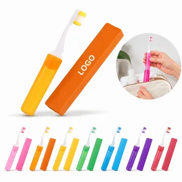 2-in-1 Folding Travel Toothbrush with Protective Cover