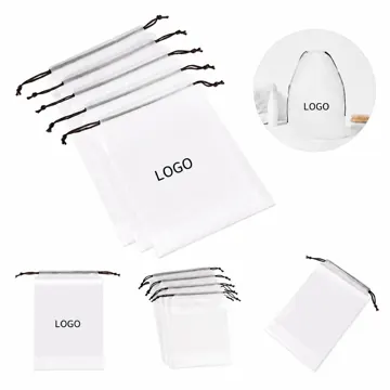 Frosted Plastic Drawstring Storage Pouch for Home
