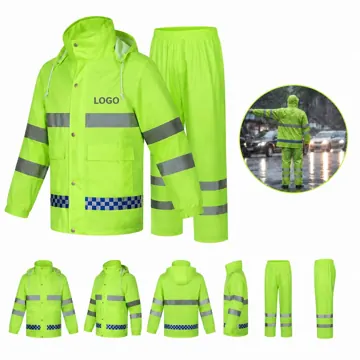 Reflective Waterproof Rain Suit with Jacket and Pants