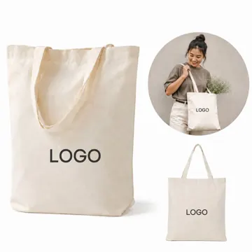 Large Canvas Tote Bag with Zipper Closure