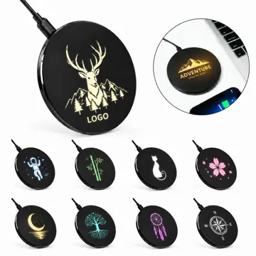 Custom Glow Logo Wireless Charger for Qi-Enabled Devices