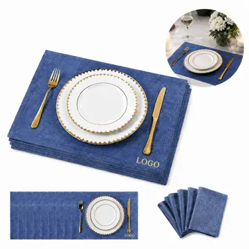 Natural Linen Burlap Placemats for Dining Table Protection