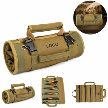 Durable Oxford Roll-Up Tool Bag Organizer with Multiple