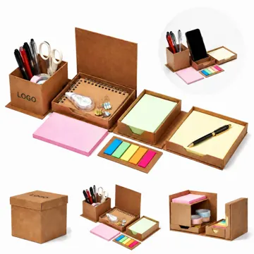 Sticky Note Cube Organizer with Storage Compartments