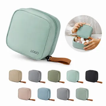 Eco PU Zippered Makeup Bag for Travel and Daily Storage