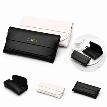 PVC Leather Sunglasses Case with Secure Snap Button