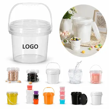 1L Food-Grade Plastic Bucket with Lid for Storage