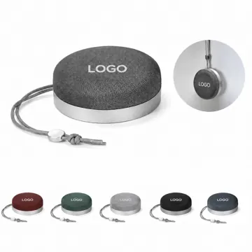 Portable Round Wireless Speaker with Soft Fabric Cover