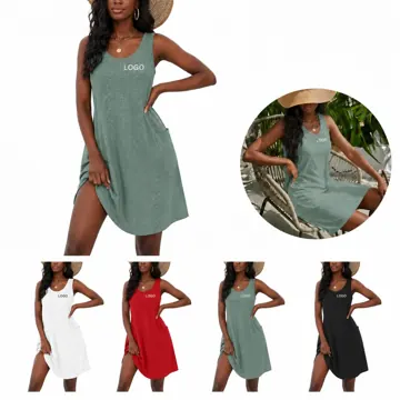 Sleeveless Loose Summer Dress for Women Casual Beach Wear