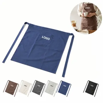 Adjustable Canvas Waist Apron with Pockets for Cooking