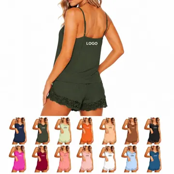 Women's Short Sleeve Cotton Pajama Shorts Sleepwear Set